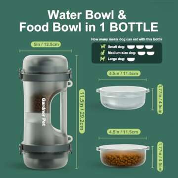 Gardner Pet 2-in-1 Travel Dog Water Bottle for Adventures