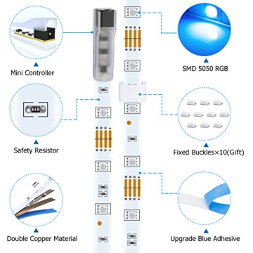 16.4FT TV LED Backlight Strip with Music Sync & Remote