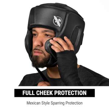 Hayabusa T3 Boxing Headgear Adjustable - Black, Medium