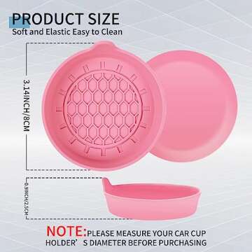 Amooca Automotive Cup Holders Universal Car Cup Coaster Waterproof Non-Slip Sift-Proof Spill Holder Car Interior Accessories 2 Pack Sakura Pink