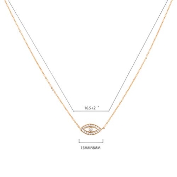 MEVECCO Gold Dainty Evil Eye Necklace for Women