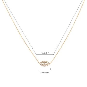 MEVECCO Gold Dainty Evil Eye Necklace for Women