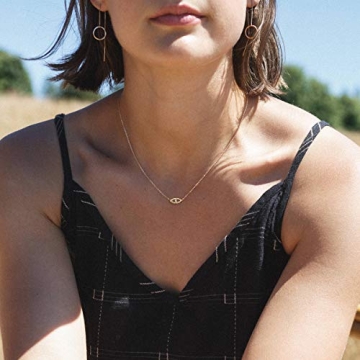 MEVECCO Gold Dainty Evil Eye Necklace for Women