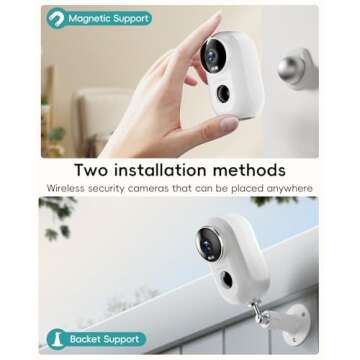 ZUMIMALL Security Cameras Wireless Outdoor with Magnetic Mount, 2K Outdoor Camera Wireless Battery P...