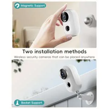 ZUMIMALL Security Cameras Wireless Outdoor with Magnetic Mount, 2K Outdoor Camera Wireless Battery P...