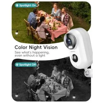 ZUMIMALL Security Cameras Wireless Outdoor with Magnetic Mount, 2K Outdoor Camera Wireless Battery Powered, 2.4G WiFi Cameras for Home Security Indoor,3MP Color Night Vision/Siren/PIR/AI/Cloud/Alexa