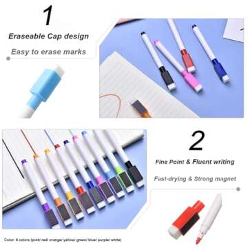 Magnetic Weekly Planner for Fridge Magnetic Menu Board for Fridge 6"x17" Weekly Menu Board Weekly Dr...