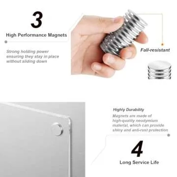 Magnetic Weekly Planner for Fridge Magnetic Menu Board for Fridge 6"x17" Weekly Menu Board Weekly Dry Erase Board Weekly Meal Planner for Fridge with 8 Markers