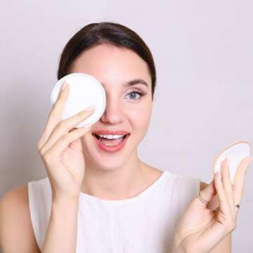 Reusable Makeup Remover Pads | Bamboo Removal Pads | Washable Eco-Friendly Cotton Rounds with Laundry Bag | For All Skin Types | Face Cleaner and Eye Makeup Remover Pads | Zero Waste, Pack of 16