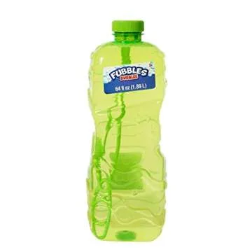 Fubbles Bubbles 64oz Non Toxic Solution with Wand for Kids