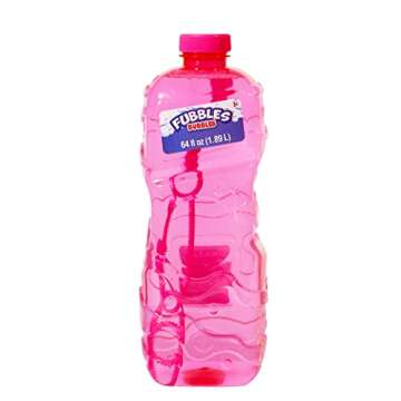 BUBBLES by Little Kids Fubbles | 64oz Non Toxic Bubble Solution Refill for kids | bubble wand included, colors may vary, (12301E)