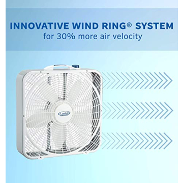 Lasko 20-Inch Weather-Shield Quiet Box Fan for Home