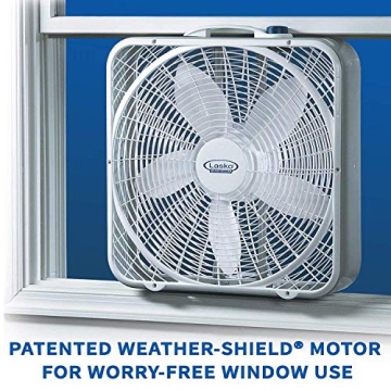 Lasko 20-Inch Weather-Shield Quiet Box Fan for Home