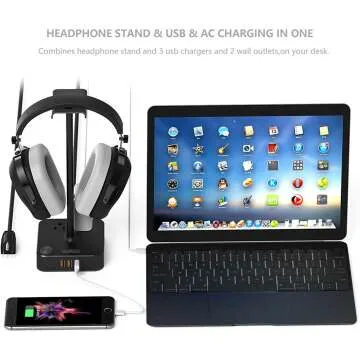 COZOO Headphone Stand with USB Charging Port