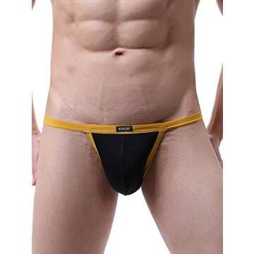 IKINGSKY Men's High-leg Opening Modal Bikini Underwear Sexy Low Rise Brazilian Cut Bulge Underwear (...