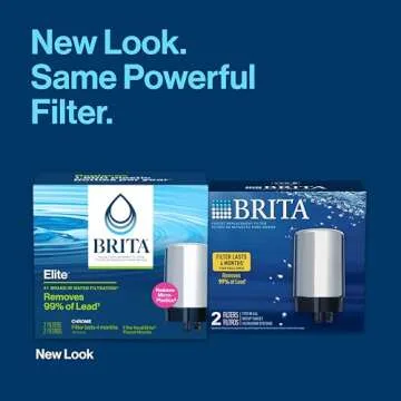 Brita Replacement Water Filter for Faucet Mount, Removes 99% of Lead, Sink Filtration System, Chrome, 2 Count