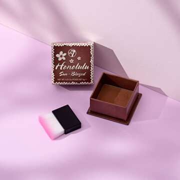 W7 Honolulu Sun-Blazed Bronzing Powder - Pressed Powder Bronzer - Contouring & Highlighting Vegan Ma...