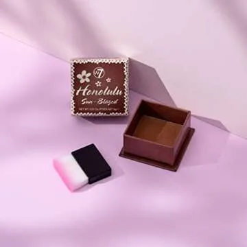 W7 Honolulu Sun-Blazed Bronzing Powder - Pressed Powder Bronzer - Contouring & Highlighting Vegan Ma...