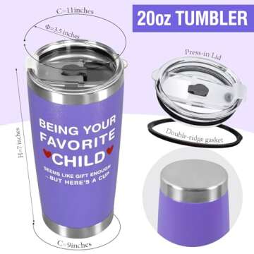 Unique 20 oz Tumbler Gifts for Mother and Wife