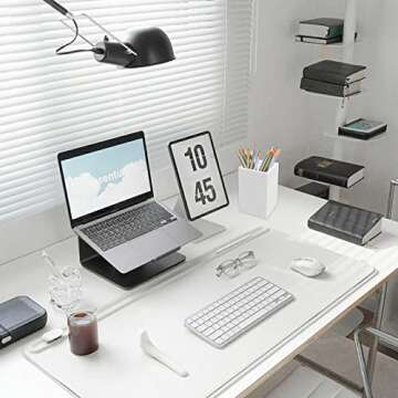 White Acrylic Pencil Pen Holder Cup 2 Pack,Desk Accessories Holder,Makeup Brush Storage Organizer,Mo...