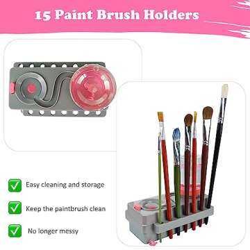 Paint Brush Cleaner, Paint Brush Rinser with Drain and Brush Holder, Paint Brush Washer Water Recycling Brush Cleaner Rinse Cup, Paint Brush Cleaner Tool for Acrylic, Watercolor, Water-Based Paints