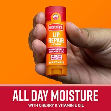 O'Keeffe's Lip Repair Lip Balm with Cherry & Vitamin E Oil, Stick, Twin Pack