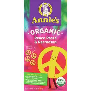 Annie's Organic Macaroni and Cheese Dinner, Peace Pasta & Parmesan, 6 oz.