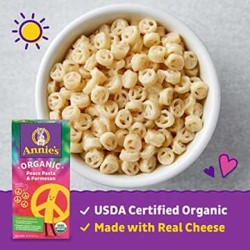 Annie's Organic Macaroni and Cheese Dinner, Peace Pasta & Parmesan, 6 oz.