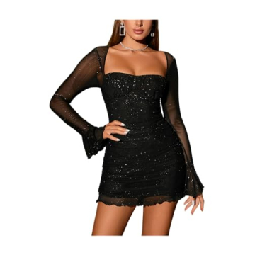 URYIAO Women's Sparkly Sequin Mini Dress - Elegant Party Wear