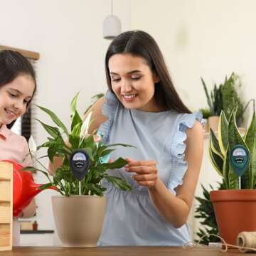 Saysurey 10 Pack Soil Moisture Meter Plant Water Meter for House Plants Soil Hygrometer Sensor Care Tester Test Kit Gardening, Farming Indoor & Outdoor Use, No Battery Required (Black, Dark Green)