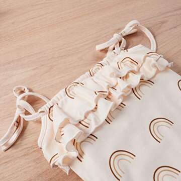 Baby Girls Daisy Playsuits Bodysuit+Headband Print Halter Romper Floral Jumpsuit Infant Summer Clothes (A-Rainbow, 12-18 Months)