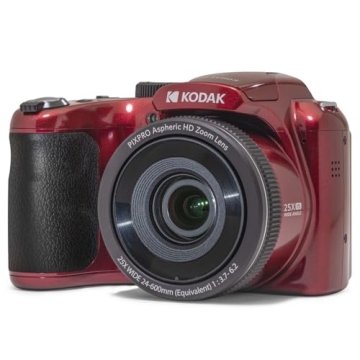 KODAK PIXPRO AZ255-RD 16MP Digital Camera 25X Optical Zoom 24mm Wide Angle Lens Optical Image Stabil...