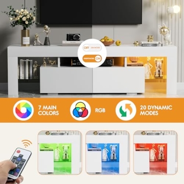 Modern LED TV Stand with RGB Lights for TVs up to 70 Inch