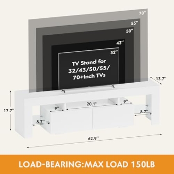 Modern LED TV Stand with RGB Lights for TVs up to 70 Inch
