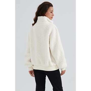 Orolay Women's Sherpa Fleece Jacket Oversized Winter Coat Long Sleeve Button Outwear Beige M