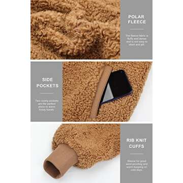 Orolay Women's Sherpa Fleece Jacket Oversized Winter Coat Long Sleeve Button Outwear Beige M