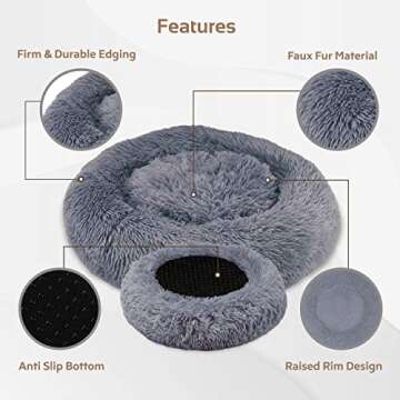 Calming Donut Dog Bed with Orthopedic Support - Soft and Cozy