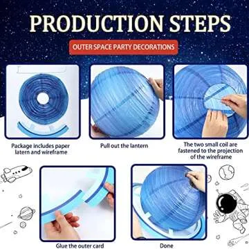 ADLKGG Solar System Hanging Paper Lanterns Outer Space Party Decorations, Galaxy Planets Paper Lanterns for Kids Birthday Baby Shower Science Classroom Home Decor, 8PCS
