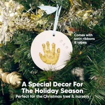 Baby Hand and Footprint Kit -Personalized Baby First Christmas Ornament,Baby Footprint Kit for Toddlers,Baby Keepsake Handprint Ornament Making Kit, Baby Shower Gifts for Newborns(Multi-Colored Paint)