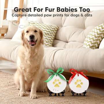 Baby Hand and Footprint Kit -Personalized Baby First Christmas Ornament,Baby Footprint Kit for Toddlers,Baby Keepsake Handprint Ornament Making Kit, Baby Shower Gifts for Newborns(Multi-Colored Paint)