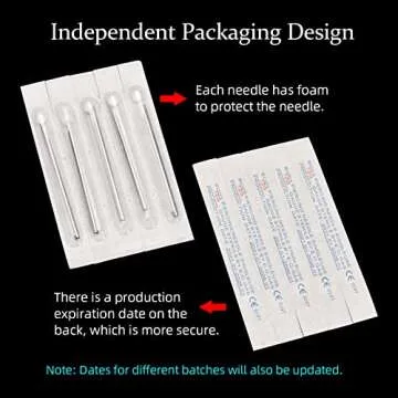 Body Piercing Needles, ATOMUS 10pcs 16G Stainless Steel Sterile Disposable Ear Nose Navel Nipple Lip Piercing Needles