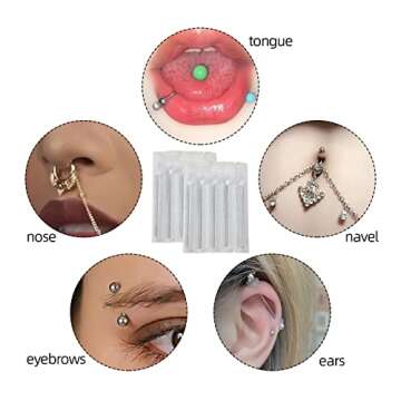 Body Piercing Needles, ATOMUS 10pcs 16G Stainless Steel Sterile Disposable Ear Nose Navel Nipple Lip Piercing Needles