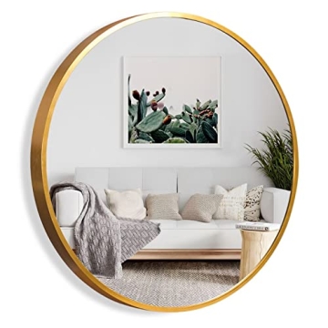 NeuType Round Mirror - Stylish 80cm Metal Frame