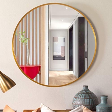 NeuType Round Mirror - Stylish 80cm Metal Frame
