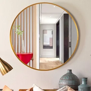 NeuType Round Mirror - Stylish 80cm Metal Frame