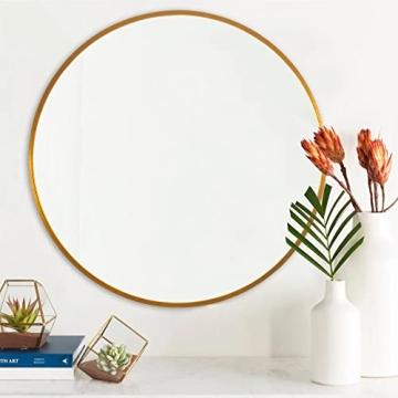 NeuType Round Mirror - Stylish 80cm Metal Frame