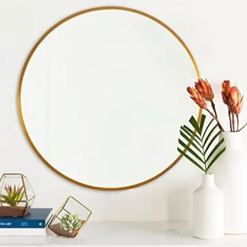 NeuType Round Mirror - Stylish 80cm Metal Frame