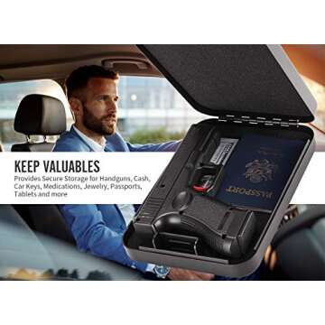Zuwo Pistol Safe, Portable Travel Quick-Access Handgun Gun Safes for Cars, Combination Lock Box, 2 Pack