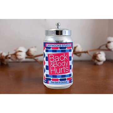 Back and Body Hurts | Sea Salt and Orchid Scented Candle | Laffwicks Studio | 100% Soy Wax | 11.5 OZ | Funny Candle Gift | Highly Scented