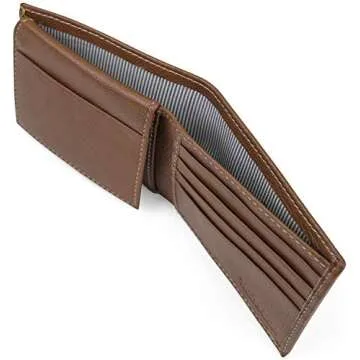 Timberland Men's Leather Wallet with Attached Flip Pocket, tan, One Size